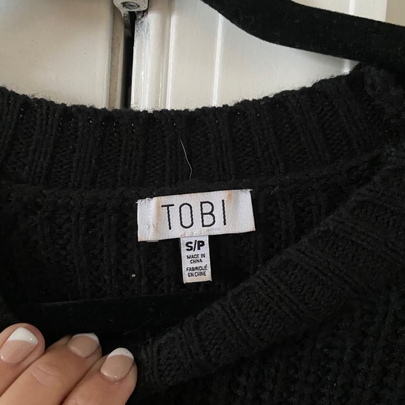 Tobi Long Sleeve Black Sweater Dress - Picture 5 of 6